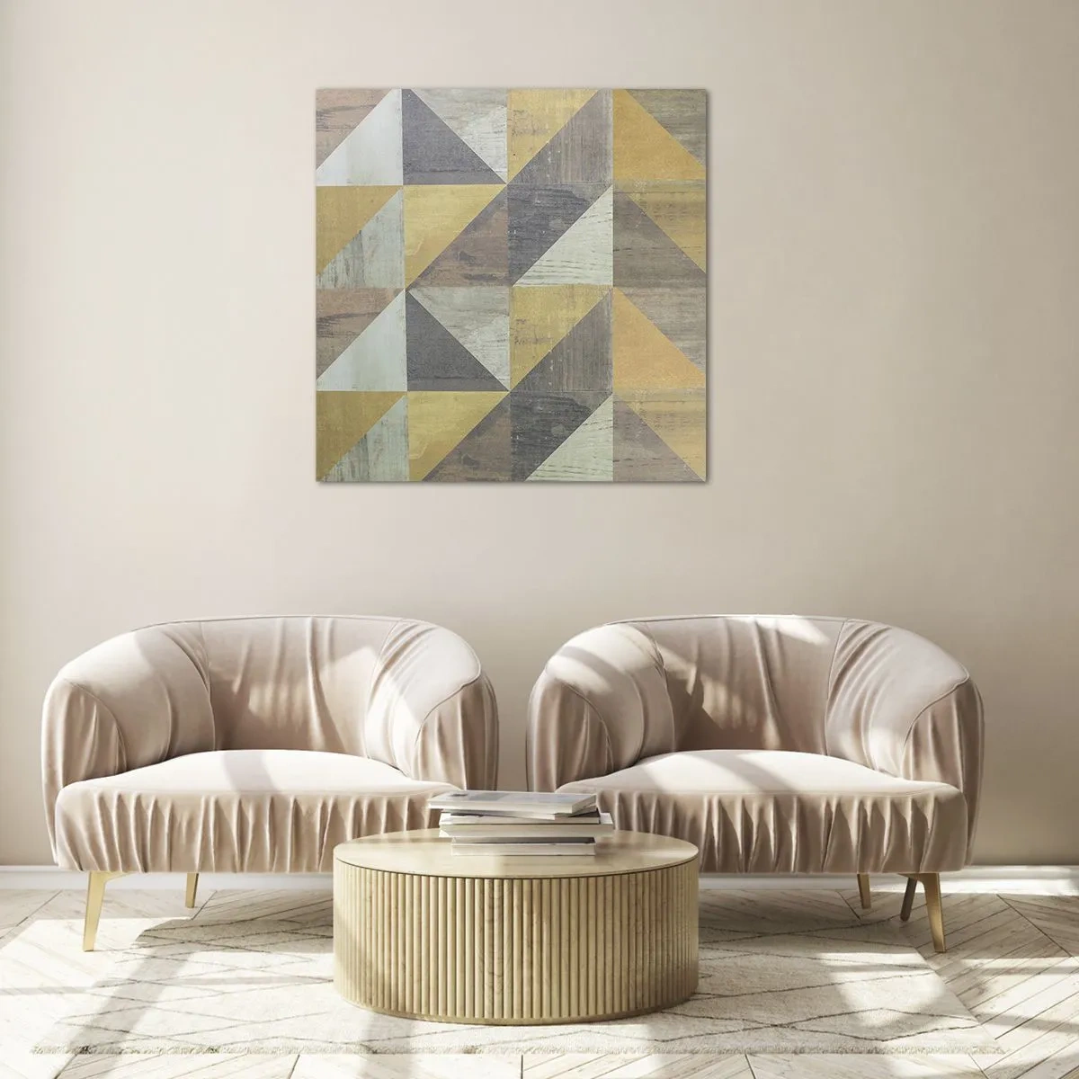 Billede på glas - Ved trekantens vinkel - 70x70 cm