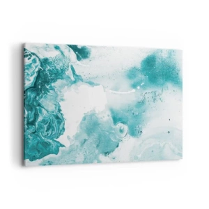 Lærredstryk - Billede på lærred - Blå oversvømmelsesflader - 120x80 cm