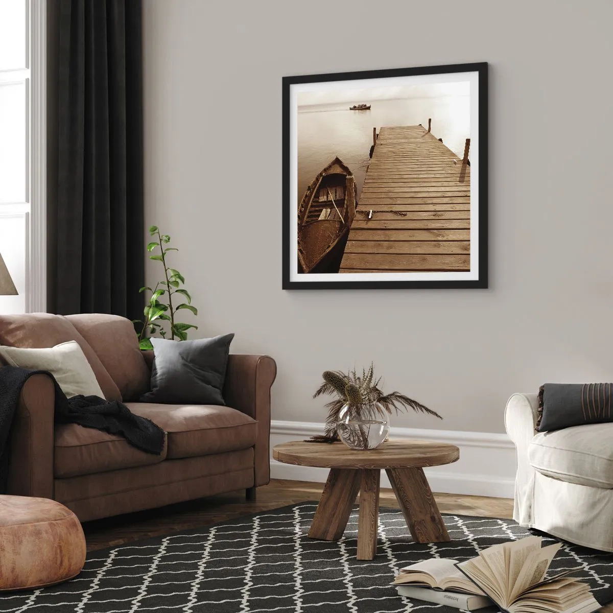 Plakat i sort ramme - Stor fred - 30x30 cm