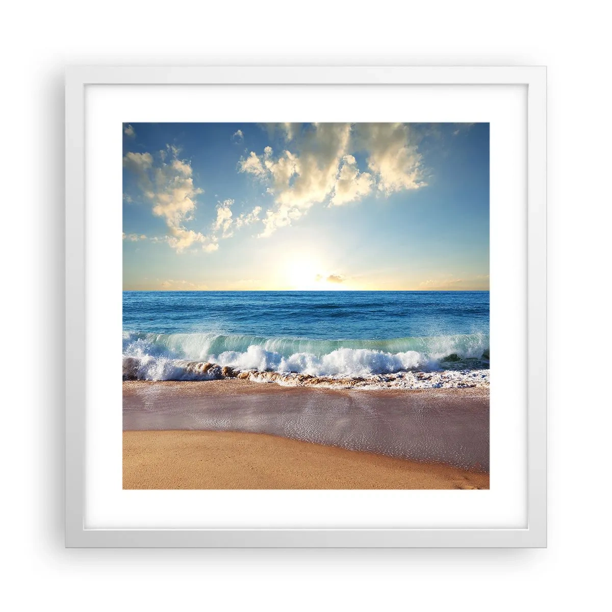 Plakat i hvid ramme - Bevægelse og stilhed på samme tid - 40x40 cm