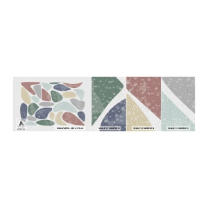 Prøve Fototapet Selvklæbende Deluxe Sticker - Mosaik af pulveriserede farver - Minimalisme, Pastel, Boho - 100x30 cm