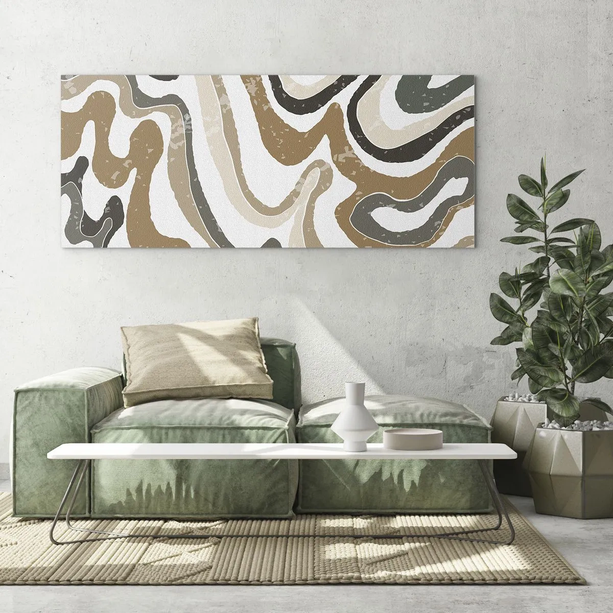 Billede på glas - Slyngninger af jordfarver - 100x40 cm