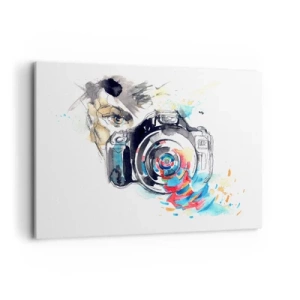 Lærredstryk - Billede på lærred - I linsens øje - 100x70 cm