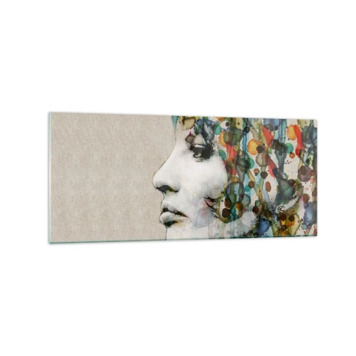 Billede på glas - Hun kom ud af den grå - 120x50 cm