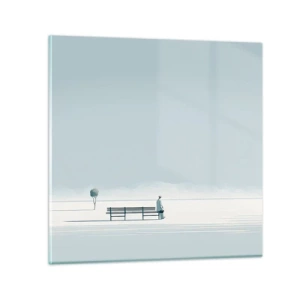 Billede på glas - Ja, jeg venter. - 70x70 cm