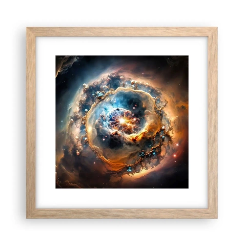 Plakat i ramme af lyst egetræ - Begyndelse - 30x30 cm