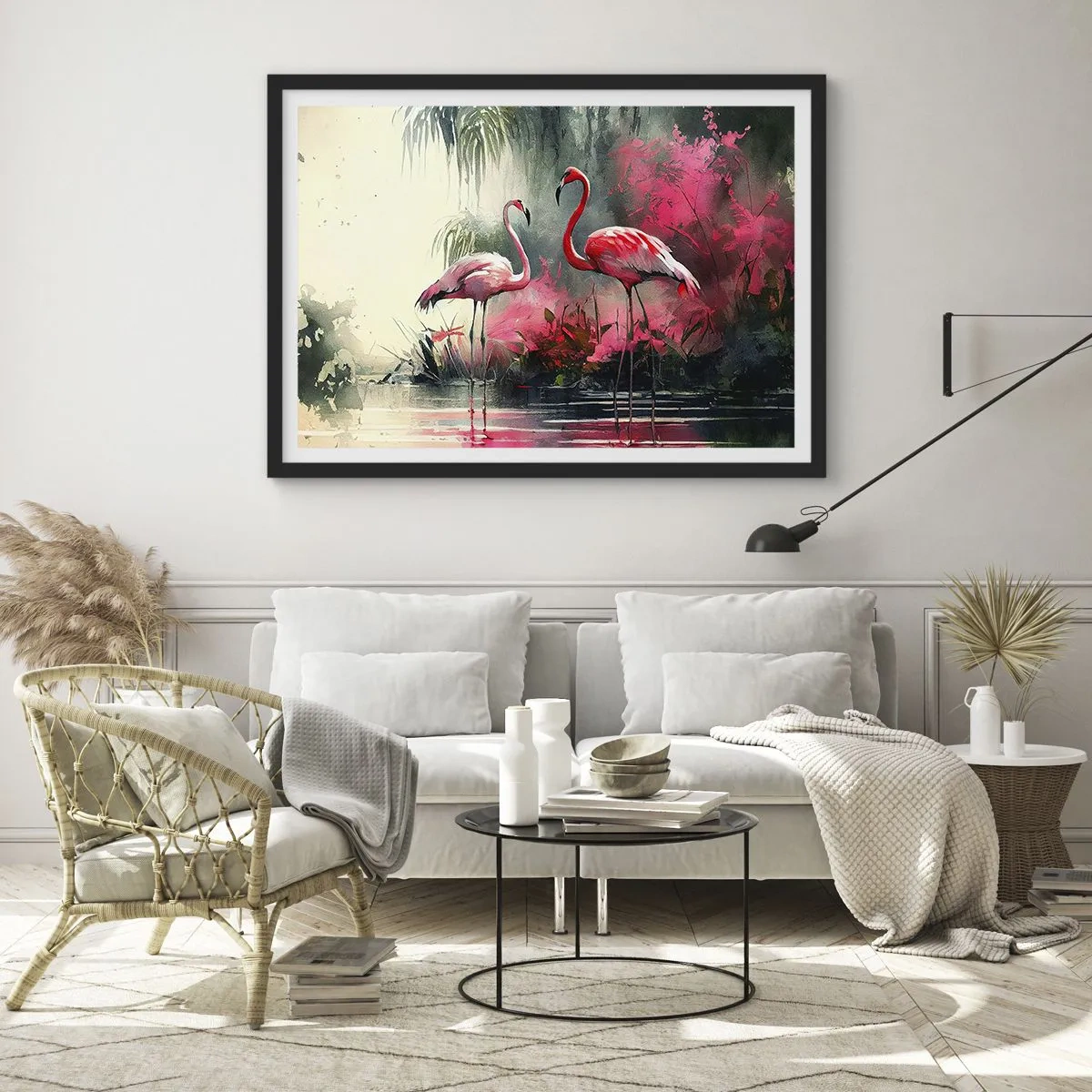 Plakat i sort ramme - En lektion i naturlig charme - 100x70 cm