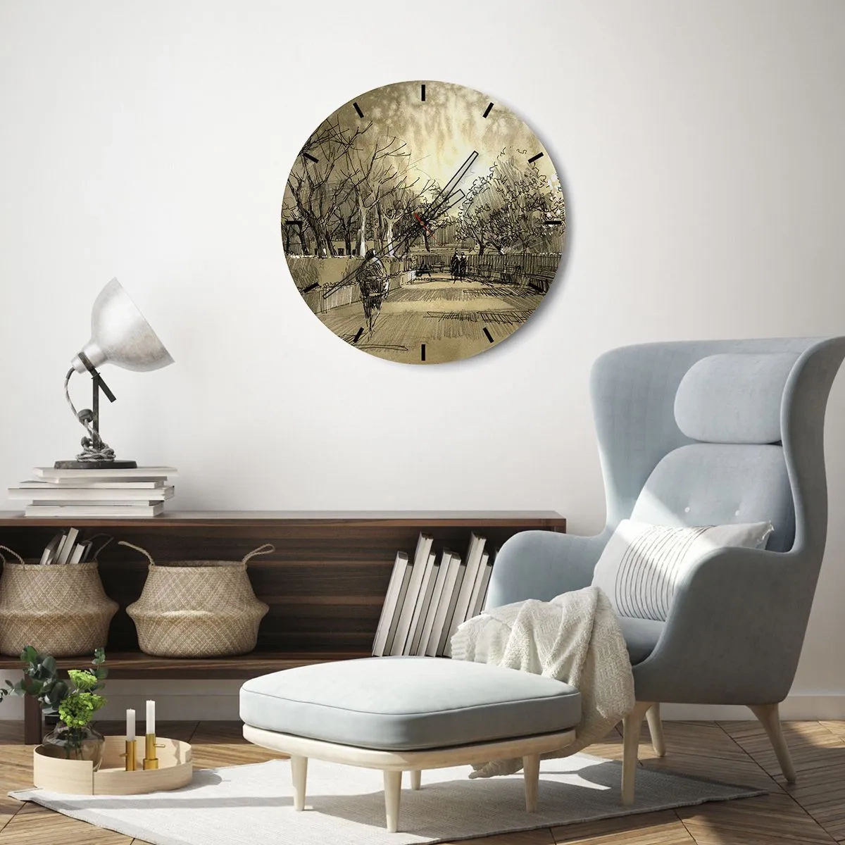 Vægur, Uret - Et øjeblik med fjer - 30x30 cm