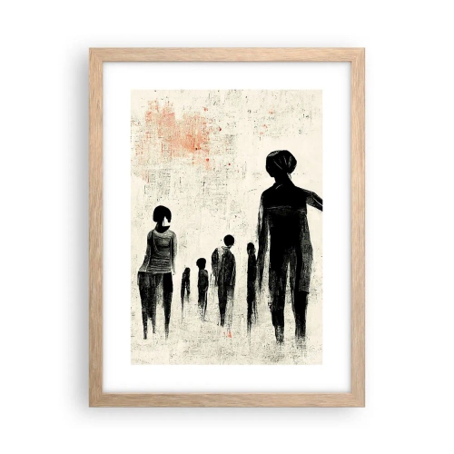 Plakat i ramme af lyst egetræ - Mod ensomhed - 30x40 cm