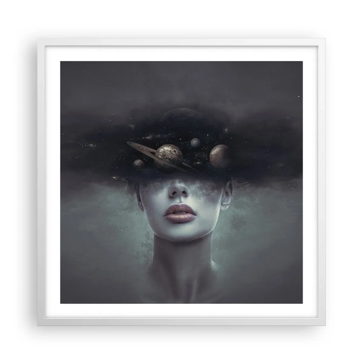 Plakat i hvid ramme - Og planeterne er ved at gå amok... - 60x60 cm
