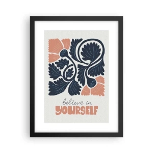 Plakat i sort ramme - Og du blomstrer - 30x40 cm