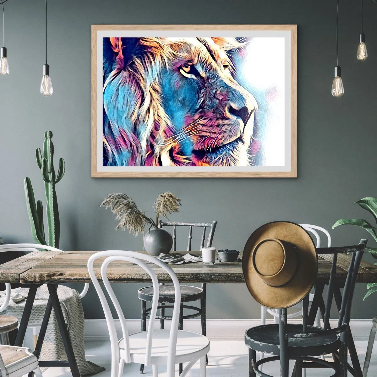 Plakat i ramme af lyst egetræ - Naturens visdom - 91x61 cm