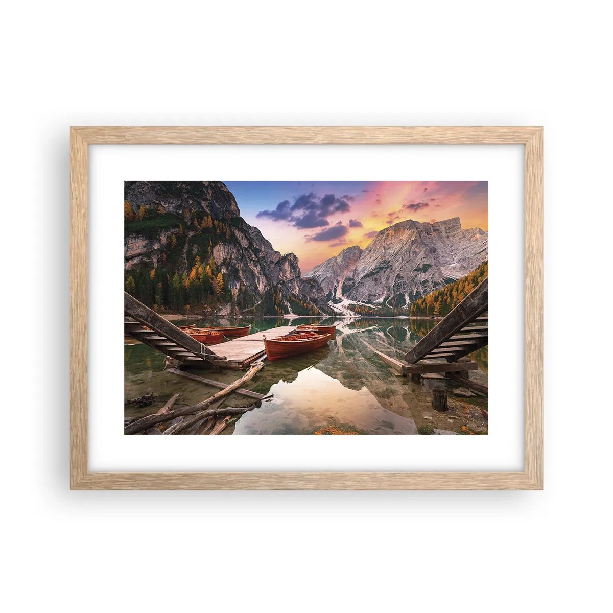 Plakat i ramme af lyst egetræ - Dagens løfte - 40x30 cm