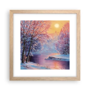 Plakat i ramme af lyst egetræ - Vinterens farver - 30x30 cm