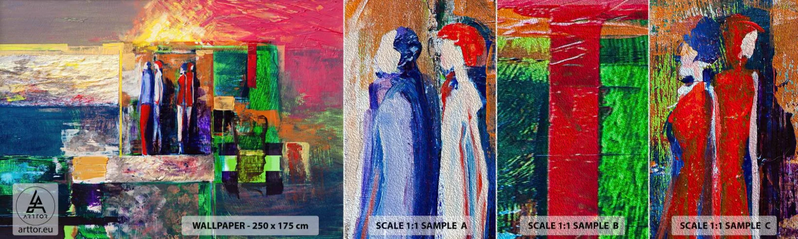 Prøve Fototapet Premium Sand - Forhold og følelser - Abstraktion, Mennesker, Stykke - 100x30 cm