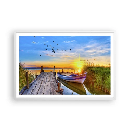 Plakat i hvid ramme - Farvel, indtil i morgen - 91x61 cm