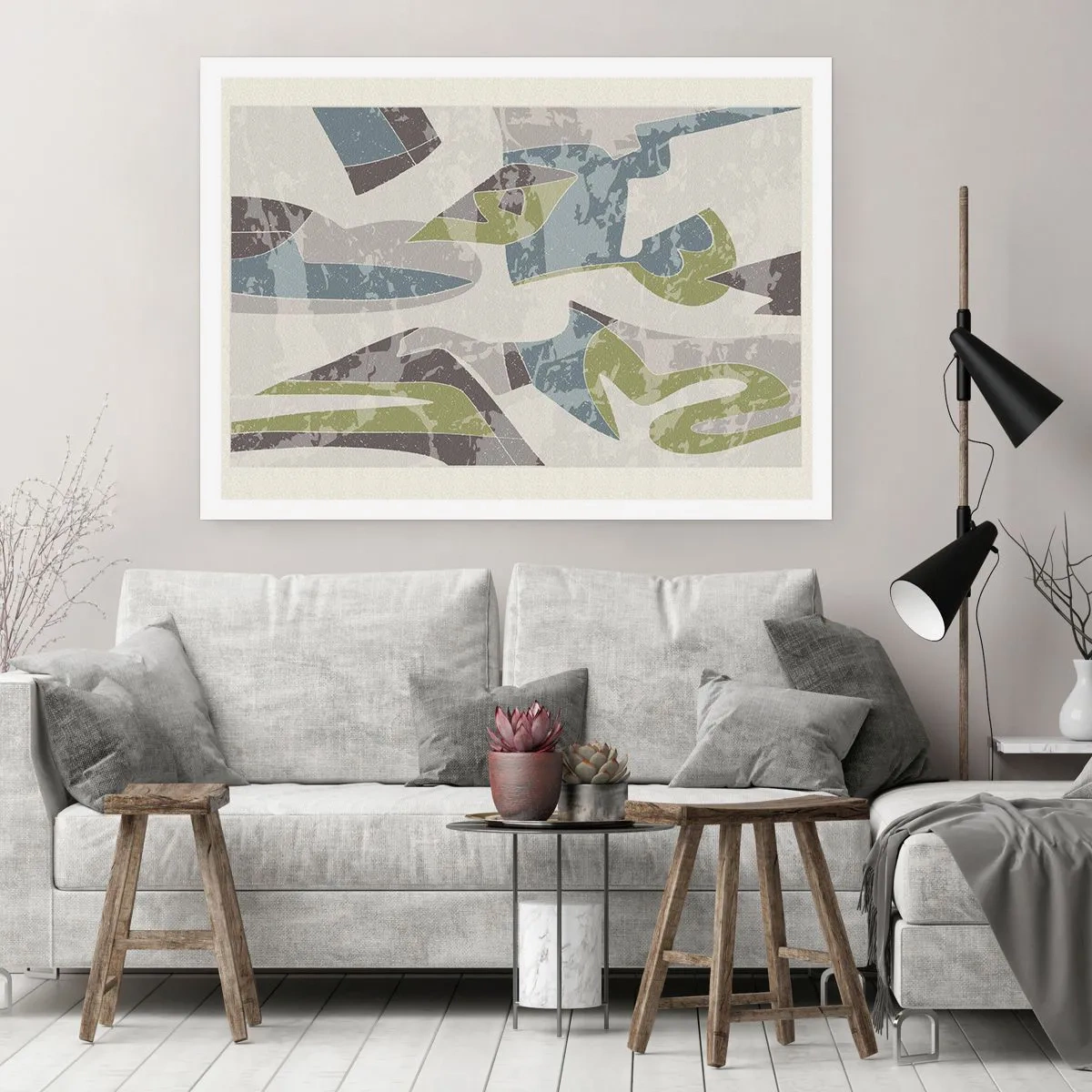 Plakat - Komposition bag glas - 91x61 cm