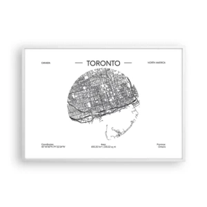 Plakat i hvid ramme - Anatomi af Toronto - 100x70 cm