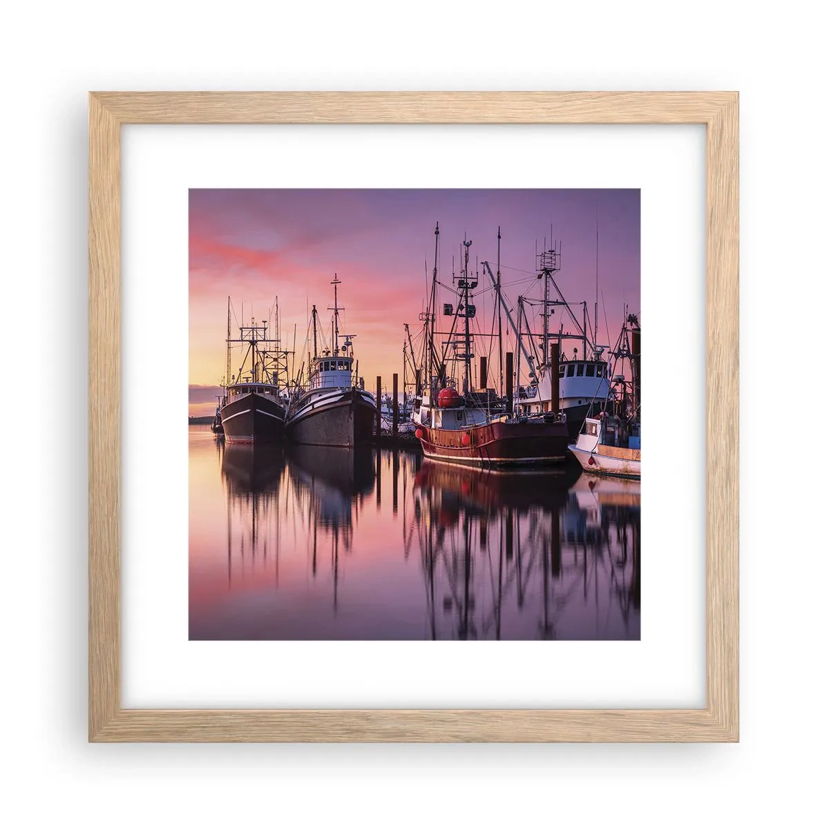 Plakat i ramme af lyst egetræ - Før den næste dag - 30x30 cm