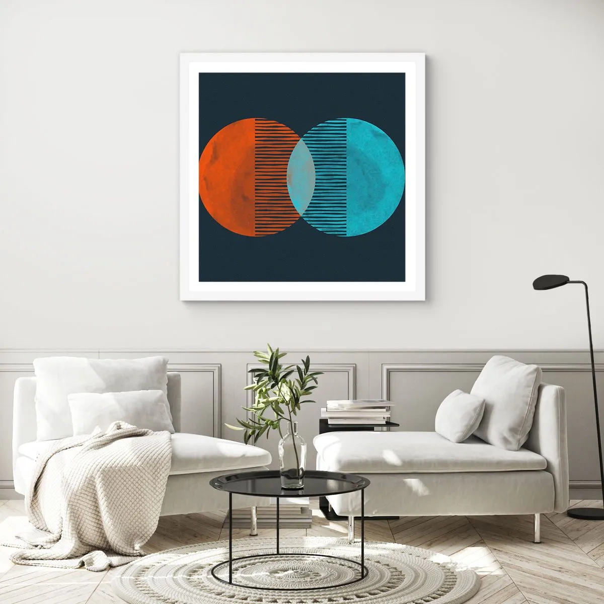 Plakat i hvid ramme - Astronomisk fantasi - 40x40 cm