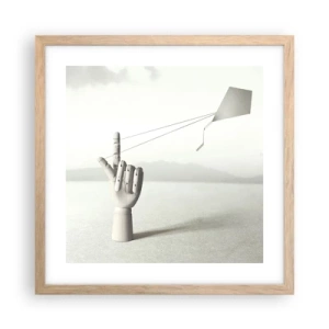 Plakat i ramme af lyst egetræ - Styrkeprøve - 40x40 cm