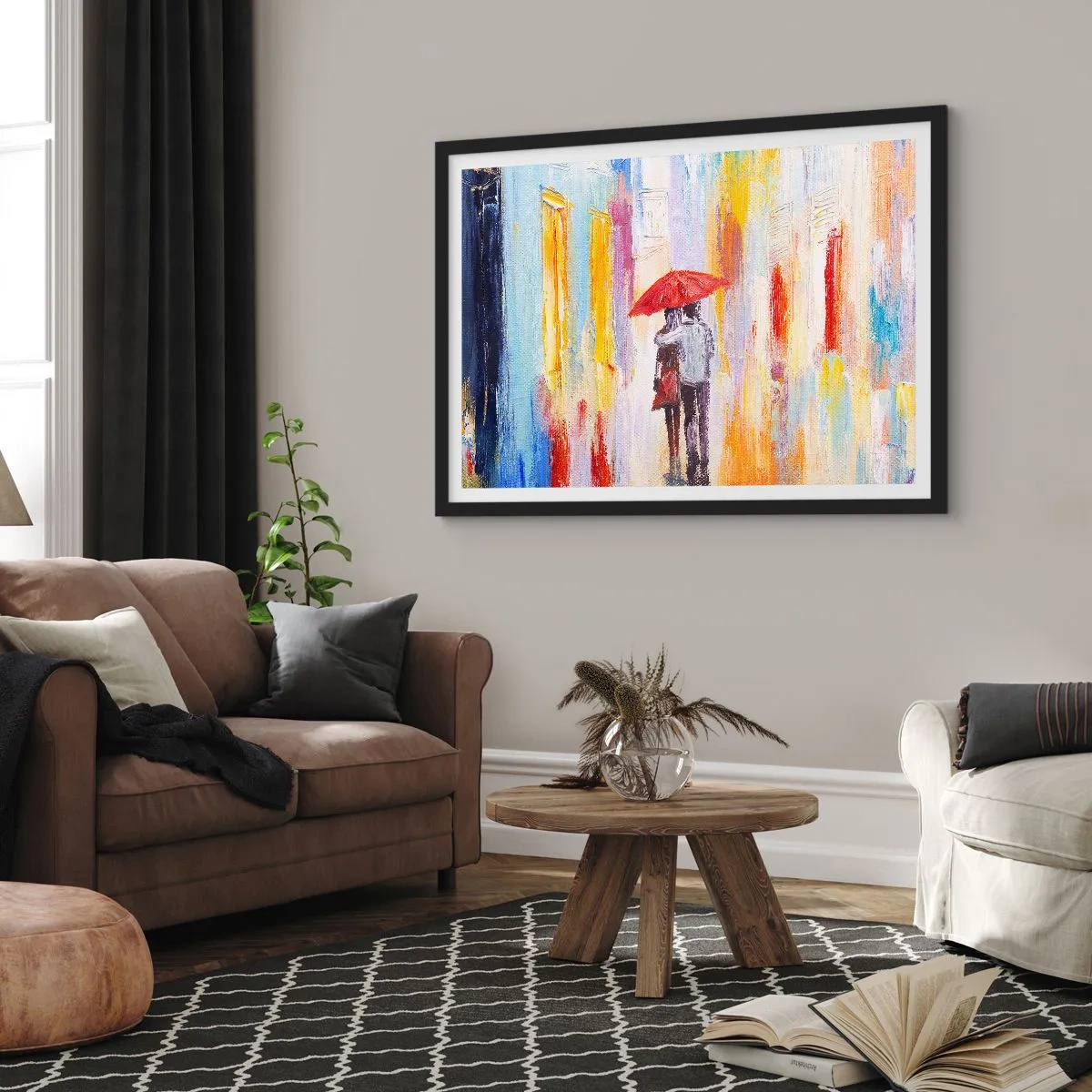 Plakat i sort ramme - Lad det regne mere - 70x50 cm