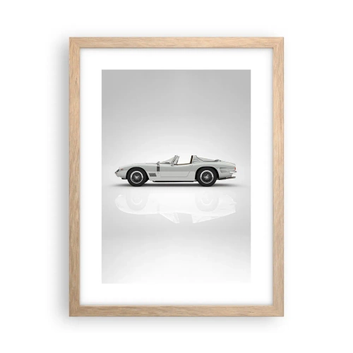 Plakat i ramme af lyst egetræ - Løftet om sjov - 30x40 cm