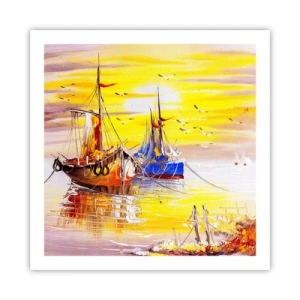 Plakat - Et velfortjent hvil i havnen - 60x60 cm