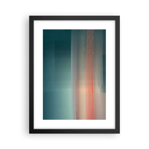Plakat i sort ramme - Abstraktion: bølger af lys - 30x40 cm