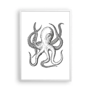 Plakat i hvid ramme - Dans med bølger - 50x70 cm