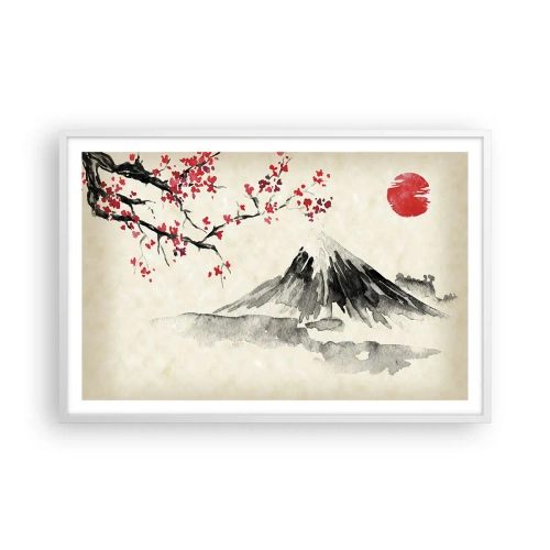 Plakat i hvid ramme - Bliv forelsket i Japan - 91x61 cm