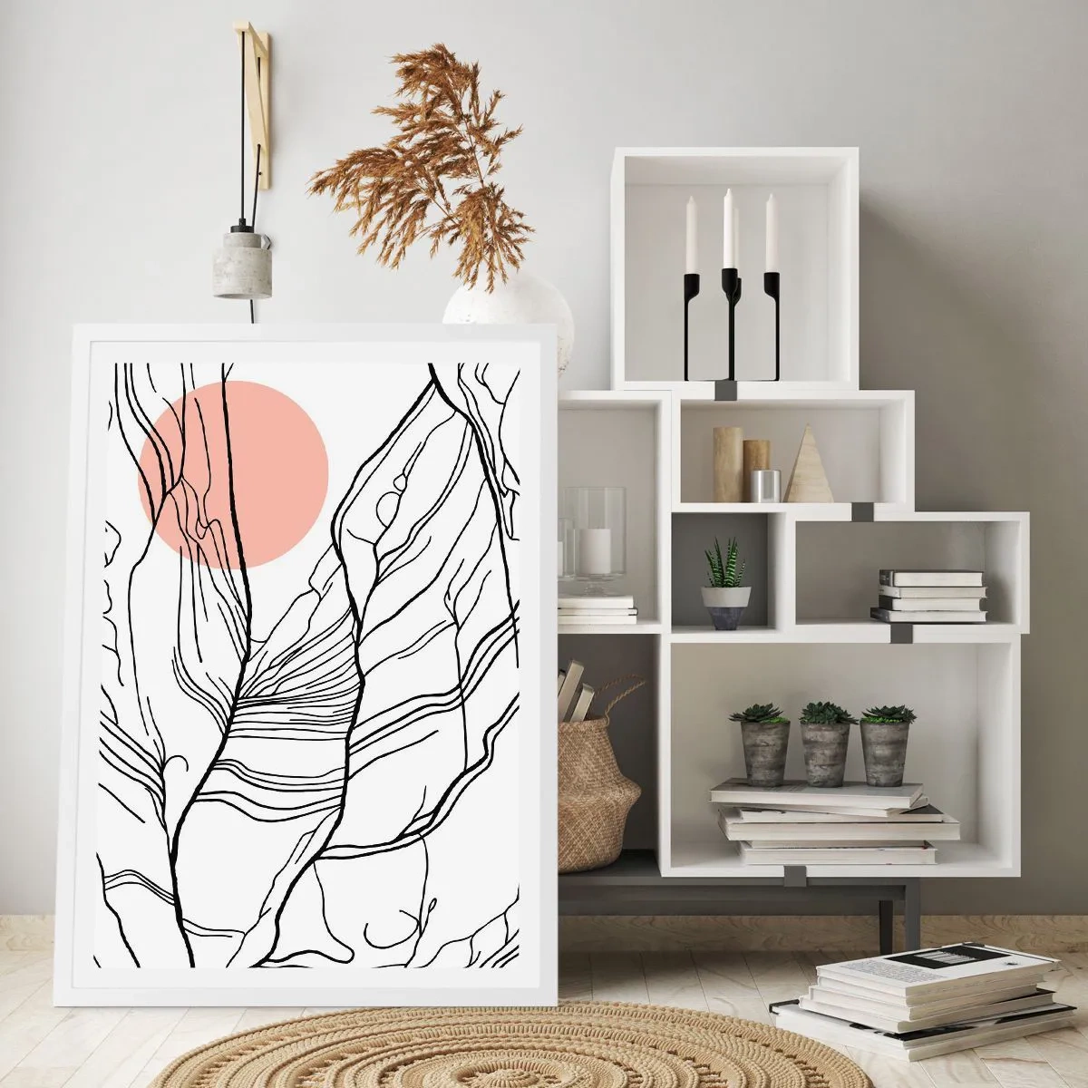 Plakat i hvid ramme - I et netværk af kviste - 61x91 cm