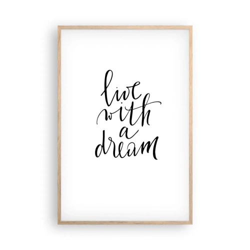 Plakat i ramme af lyst egetræ - Of course - 61x91 cm
