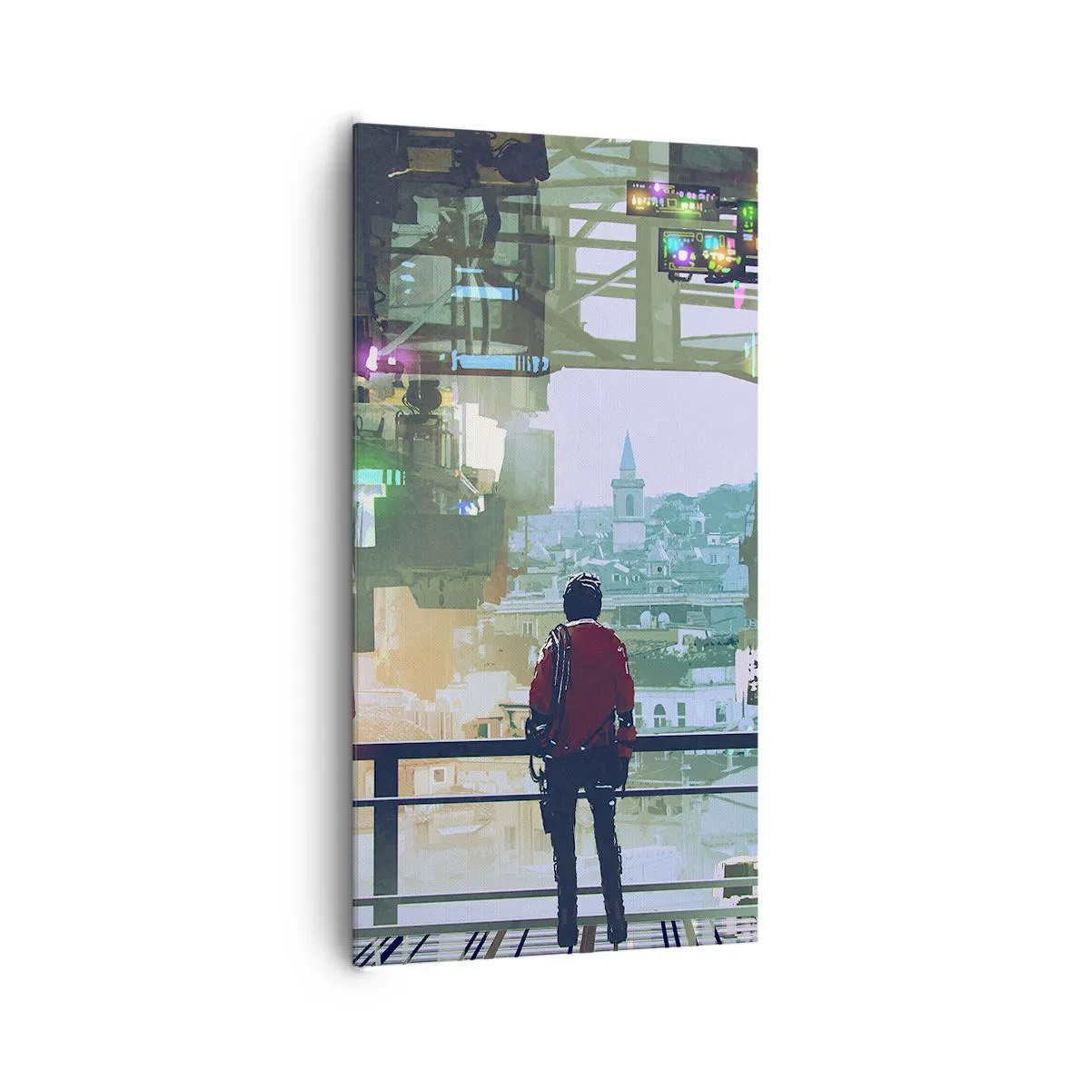 Lærredstryk - Billede på lærred - To verdener - 65x120 cm