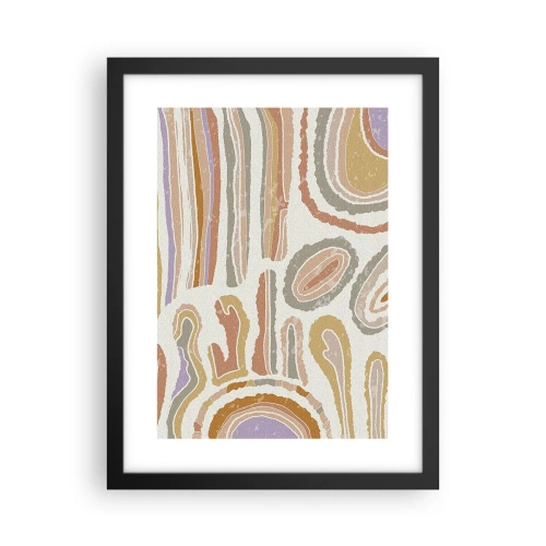 Plakat i sort ramme - Farverige tværsnit - 30x40 cm