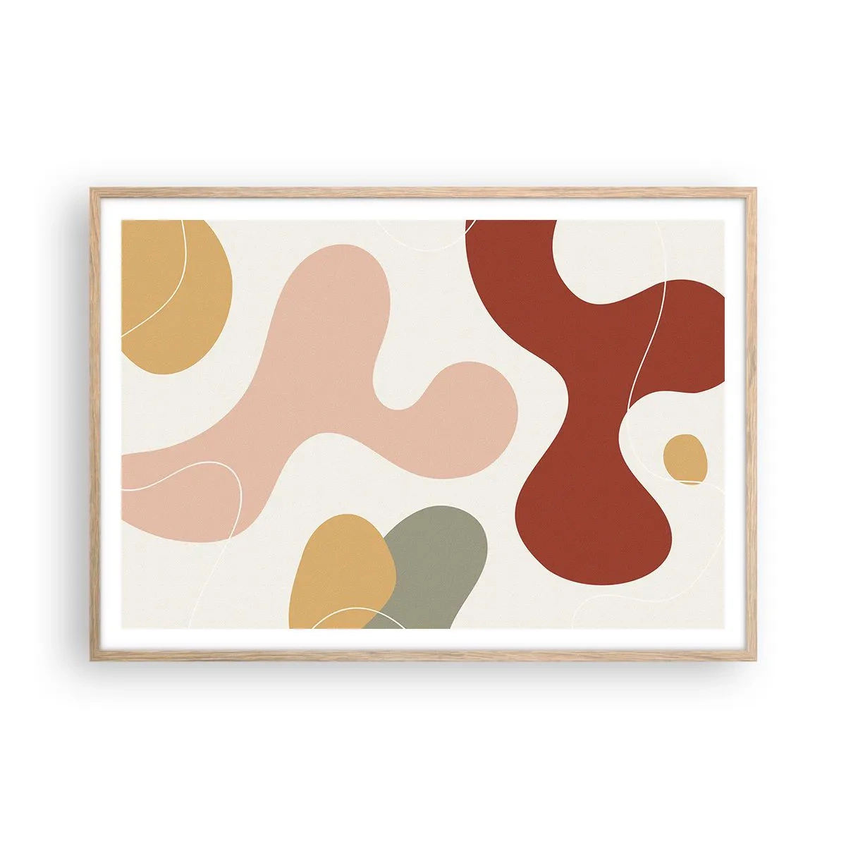 Plakat i ramme af lyst egetræ - Es eller flores? - 100x70 cm