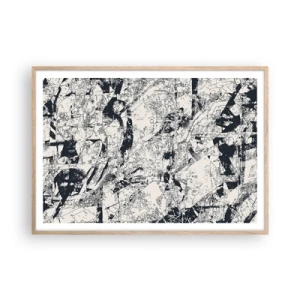 Plakat i ramme af lyst egetræ - Modsætningernes gennemtrængning - 100x70 cm