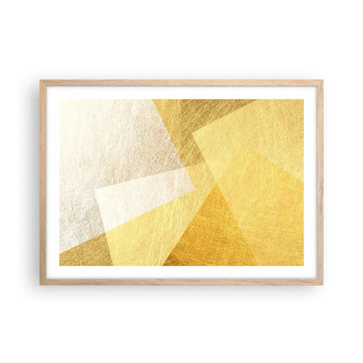 Plakat i ramme af lyst egetræ - Geometriens vejr - 70x50 cm