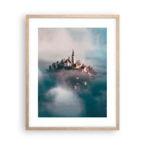 Plakat i ramme af lyst egetræ - Drømmeøen - 40x50 cm