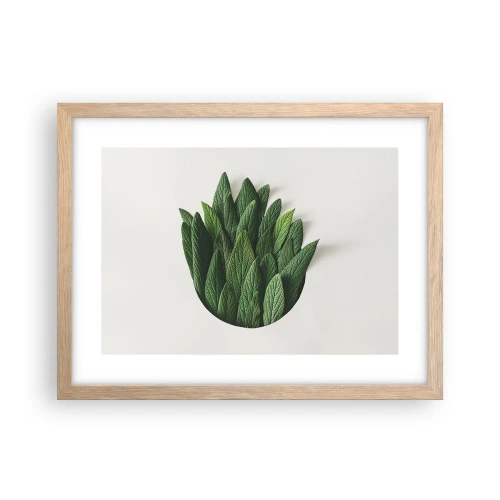 Plakat i ramme af lyst egetræ - Uhæmmet nysgerrighed - 40x30 cm