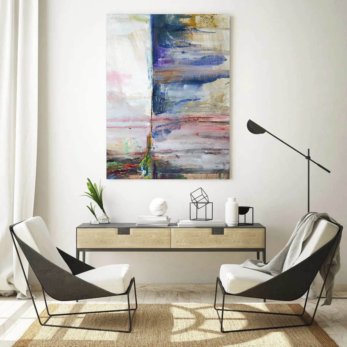 Billede på glas - Farverige indtryk og associationer - 50x70 cm