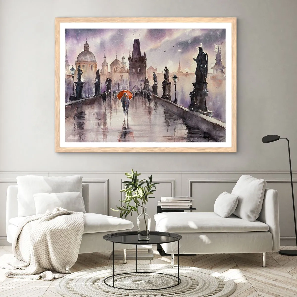 Plakat i ramme af lyst egetræ - Folk forandrer sig ikke - 70x50 cm