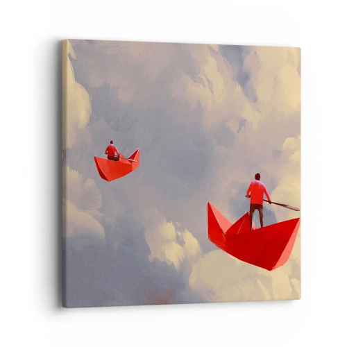 Lærredstryk - Billede på lærred - Drømmernes ekspedition - 40x40 cm