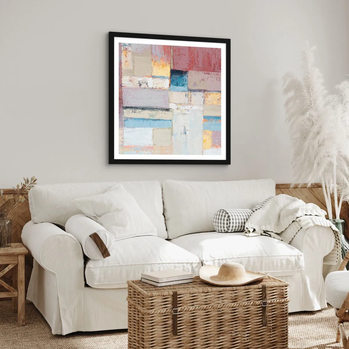 Plakat i sort ramme - Geometriens ro - 40x40 cm