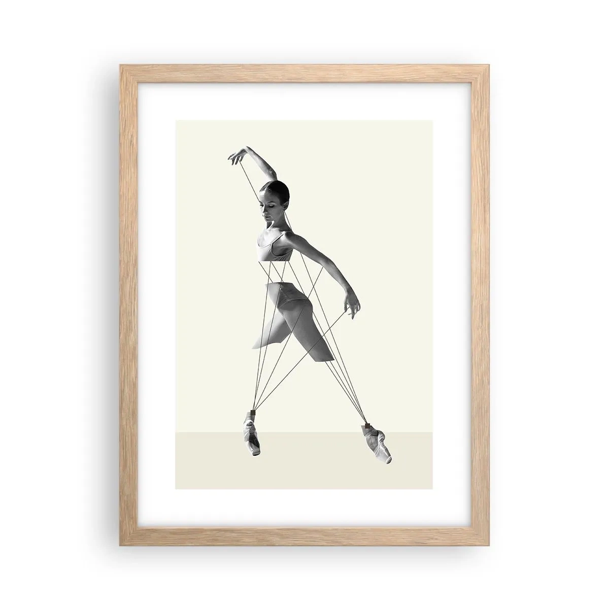 Plakat i ramme af lyst egetræ - I verdens teater - 30x40 cm