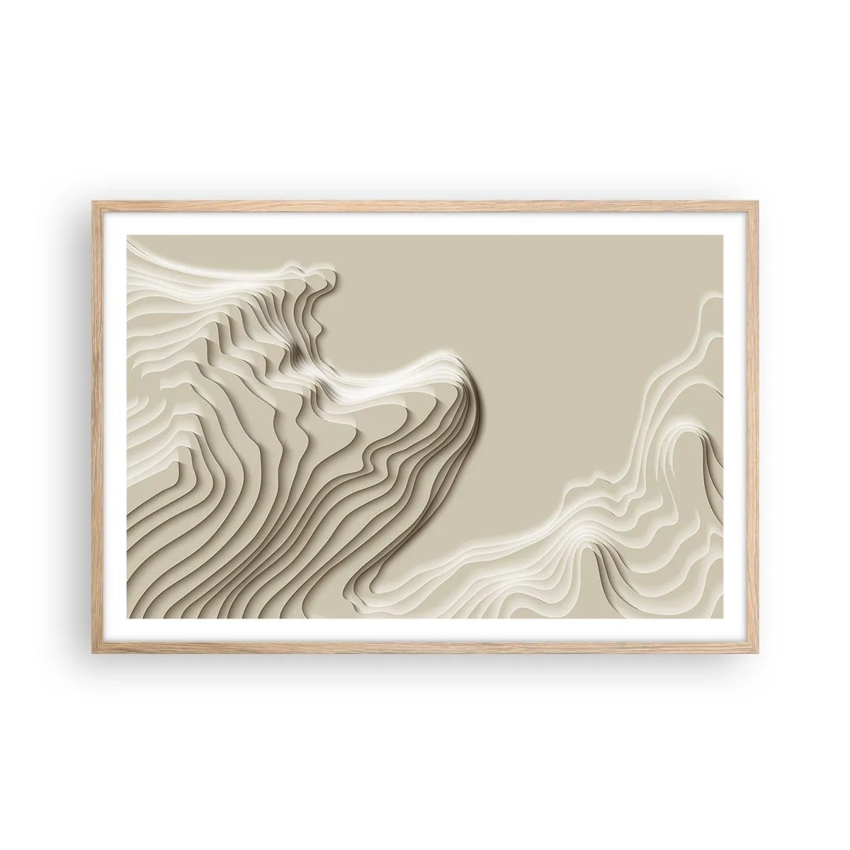Plakat i ramme af lyst egetræ - Kunstens topografi - 91x61 cm