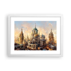 Plakat i hvid ramme - En by af byer - 40x30 cm