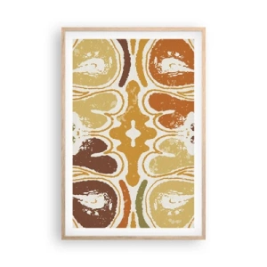 Plakat i ramme af lyst egetræ - Sentimental abstraktion - 61x91 cm