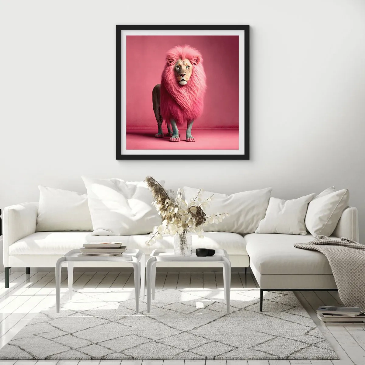 Plakat i sort ramme - Og du er ikke længere bange - 60x60 cm