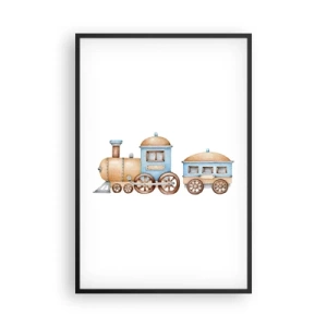 Plakat i sort ramme - Stående på stationen... - 61x91 cm